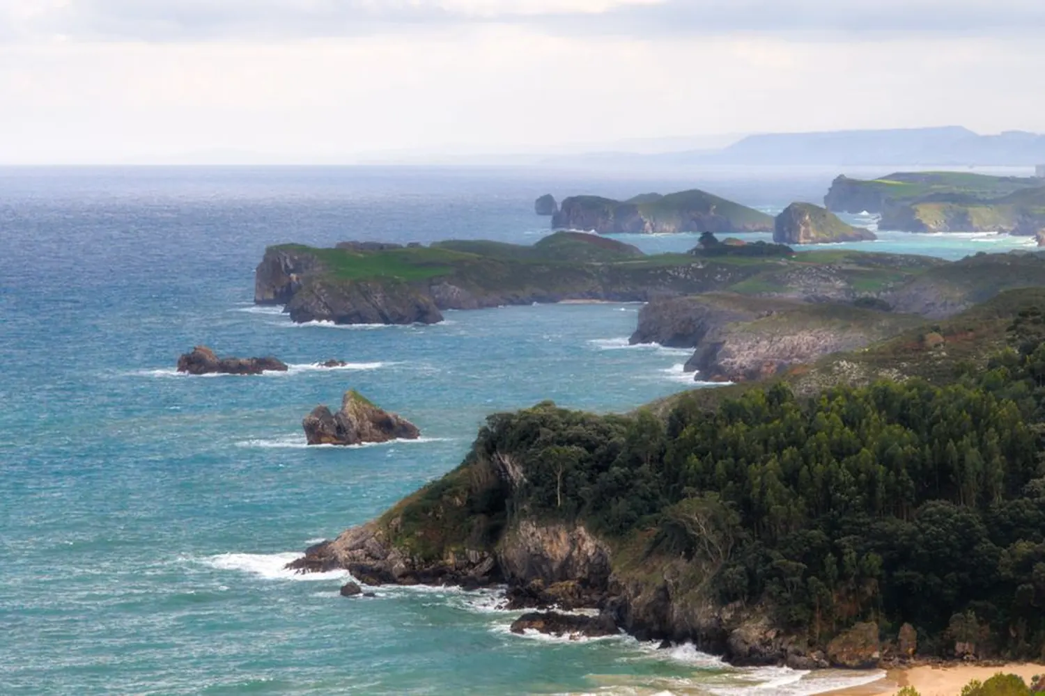 The wild green coast of Cantabria, northern Spain